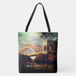 Hell Gate Bridge im Herbst, Astoria, NY Tote Bag Tasche