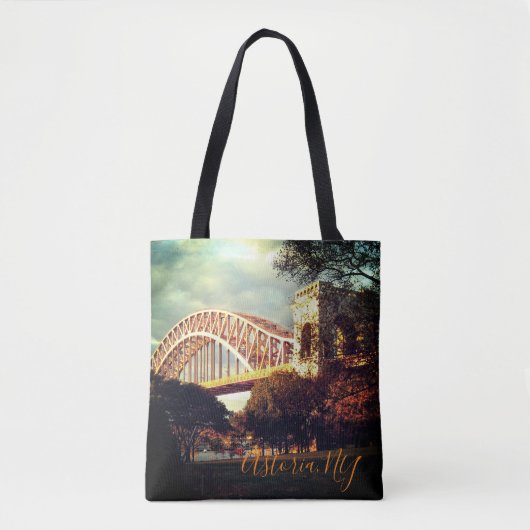 Hell Gate Bridge im Herbst, Astoria, NY Tote Bag Tasche (Vorderseite)