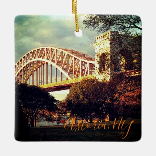 Hell Gate Bridge im Herbst Weihnachtsschmuck (Vorderseite)