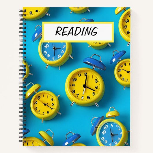 HELL GEARBEITETE BLAU- UND GELBE ALARMSCHLOCKEN NOTIZBLOCK (Vorderseite)