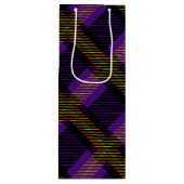 HELL GEARBEITETE HALLOWEWEER KARIERTER PATTER GESCHENKTÜTE FÜR WEINFLASCHEN (Vorderseite)