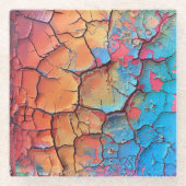 HELL GEARBEITETE, KRACKIERTE ZEICHEN SEHEN TEXTURE GLASUNTERSETZER (Vorderseite)