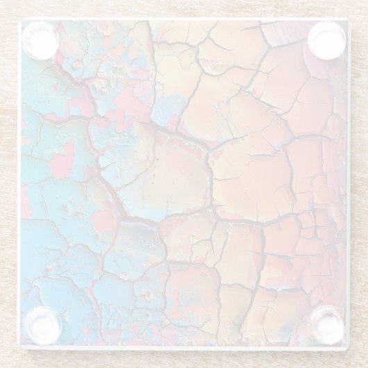 HELL GEARBEITETE, KRACKIERTE ZEICHEN SEHEN TEXTURE GLASUNTERSETZER (Rückseite)