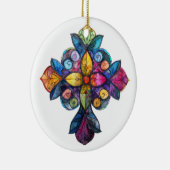 HELL gefARBEITETER GLAS-ÜBERSCHREITEN Keramik Ornament (Rechts)