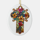 HELL gefARBEITETER GLAS-ÜBERSCHREITEN Keramik Ornament (Rechts)