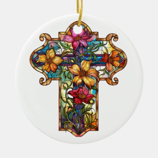 HELL gefARBEITETER GLAS-ÜBERSCHREITEN Keramik Ornament (Vorne)