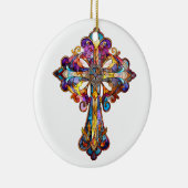 HELL gefARBEITETER GLAS-ÜBERSCHREITEN Keramik Ornament (Rechts)