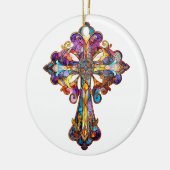 HELL gefARBEITETER GLAS-ÜBERSCHREITEN Keramik Ornament (Links)