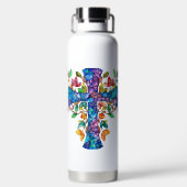 HELL gefARBEITETES GLAS SIEHT DURCH Trinkflasche (Rückseite)