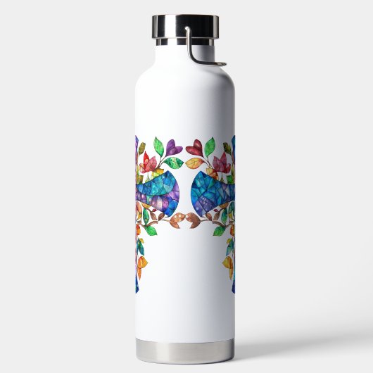 HELL gefARBEITETES GLAS SIEHT DURCH Trinkflasche (links)