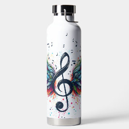 HELL gefärbte MUSIKKENNZEICHNUNGEN UND KLEINE KLEI Trinkflasche