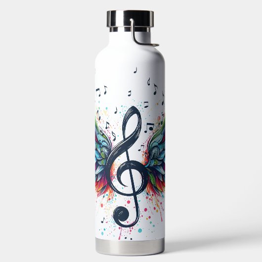 HELL gefärbte MUSIKKENNZEICHNUNGEN UND KLEINE KLEI Trinkflasche (links)