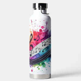 HELL gefärbte MUSIKKENNZEICHNUNGEN UND KLEINE KLEI Trinkflasche