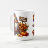 HELL gefärbte NIEDLICHE PATCHWORTFALL-GNOMES Kaffeetasse (Vorderseite Links)