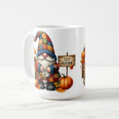 HELL gefärbte NIEDLICHE PATCHWORTFALL-GNOMES Kaffeetasse (Vorderseite Links)