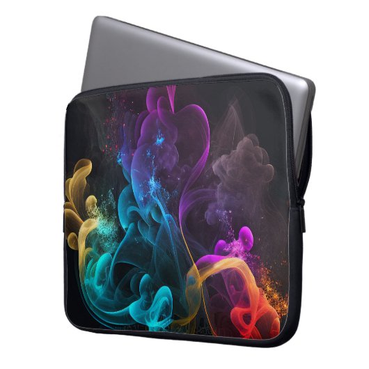 HELL gefärbte RAUCHPLUME Laptopschutzhülle (Vorderseite Links)