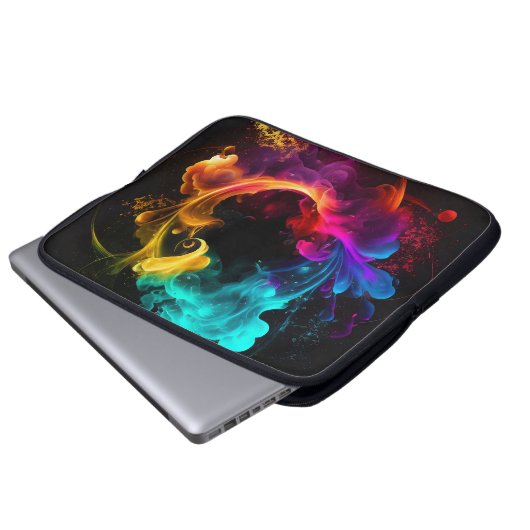 HELL gefärbte RAUCHPLUME Laptopschutzhülle (Vorne Knopf)