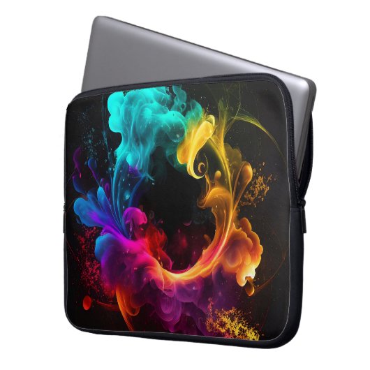 HELL gefärbte RAUCHPLUME Laptopschutzhülle (Vorderseite Links)