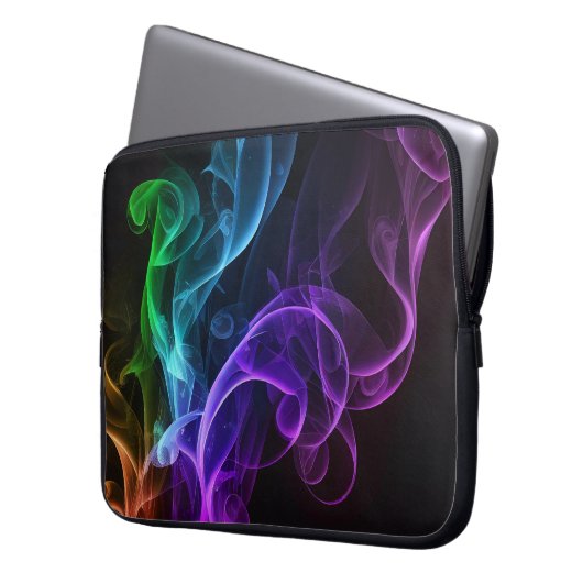 HELL gefärbte RAUCHPLUME Laptopschutzhülle (Vorderseite Links)