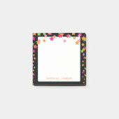 Hell gefärbter Star Confetti, Personalisiert Post-it Klebezettel (Vorderseite)
