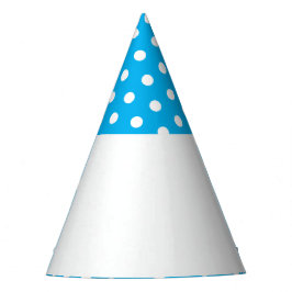 Hell gepunktetes blaues Oben auf weißem Farbblock Partyhütchen