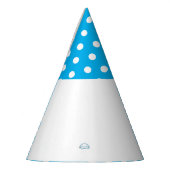 Hell gepunktetes blaues Oben auf weißem Farbblock Partyhütchen (Links)