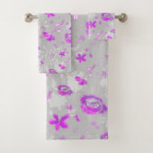 Hell gewaschene Blumen Badhandtuch Set (Insitu)