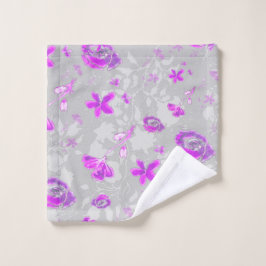 Hell gewaschene Blumen Badhandtuch Set