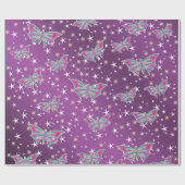 hell, glänzend, Schmetterlinge, exklusiv + Muster, Geschenkpapier (Flach)