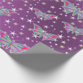 hell, glänzend, Schmetterlinge, exklusiv + Muster, Geschenkpapier (Ecke)