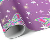 hell, glänzend, Schmetterlinge, exklusiv + Muster, Geschenkpapier (Rolleneckpunkt)