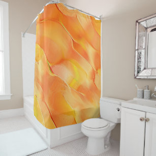Hell in Gelb und Orange geschnitten Duschvorhang
