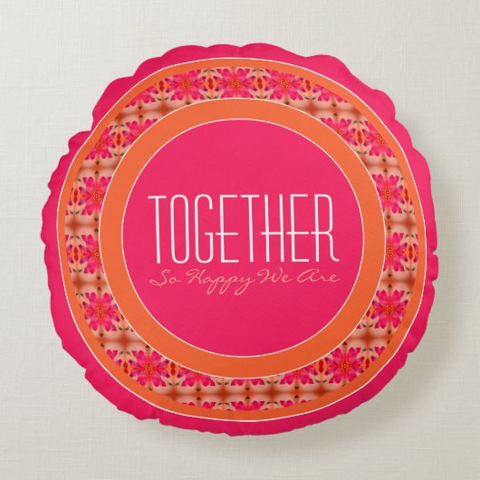 Hell Inspirierend und farbenfroh Rundes Kissen (Vorderseite)