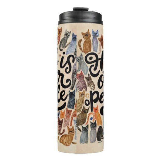 Hell is Other People Cat Tumbler for Introvertiert Thermosbecher (Vorderseite)