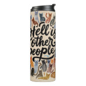 Hell is Other People Cat Tumbler for Introvertiert Thermosbecher (Nach links gedreht)