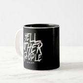 Hell ist andere Leute - jean paul sartre Zweifarbige Tasse (Vorderseite Links)