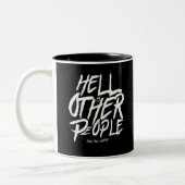 Hell ist andere Leute - jean paul sartre Zweifarbige Tasse (Links)