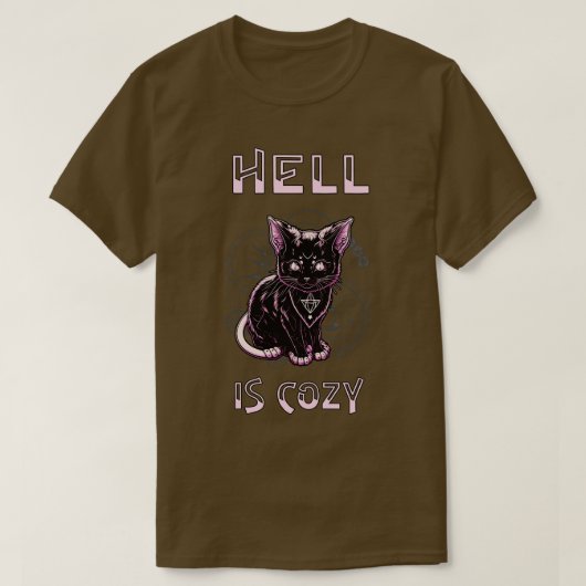 Hell ist gemütlich Kitten Satan Goth Baphomet T-Shirt (Design vorne)