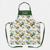 Hell lebender Citrus und Blume Blätter Koch-Name Schürze (Vorderseite)