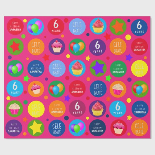 Hell, lebendig und farbenfroh - jedes Alter glückl Geschenkpapier (Flach)