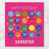 Hell, lebendig und farbenfroh - jedes Alter glückl Weinetikett (Einzelnes Label)