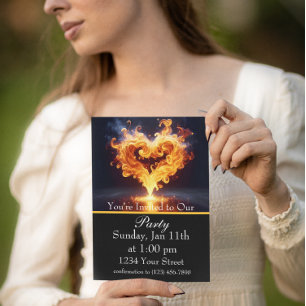 Hell leuchtend: Feiern Sie mit uns unsere Feuerpar Einladung