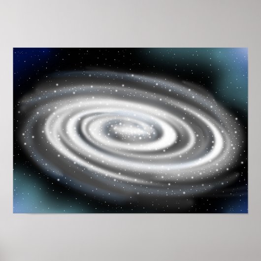 Hell leuchtende Spiralgalaxie Poster (Vorne)