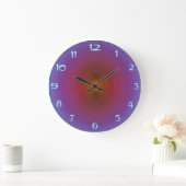 Hell Lila/Aqua> Fractual Gemustert WallClock Große Wanduhr (Zuhause)