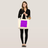 Hell Lila Fuchsia Nebel nur Lila Farbe Jumbo Stoffbeutel (Vorderseite (Model))