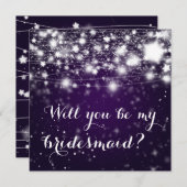 Hell Lila| Stars werden Sie meine Bridesmaid sein Einladung (Vorne/Hinten)