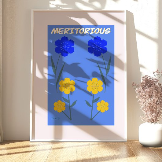 Hell Maximalist Floral Art-Vocab-Meritorious Poster
