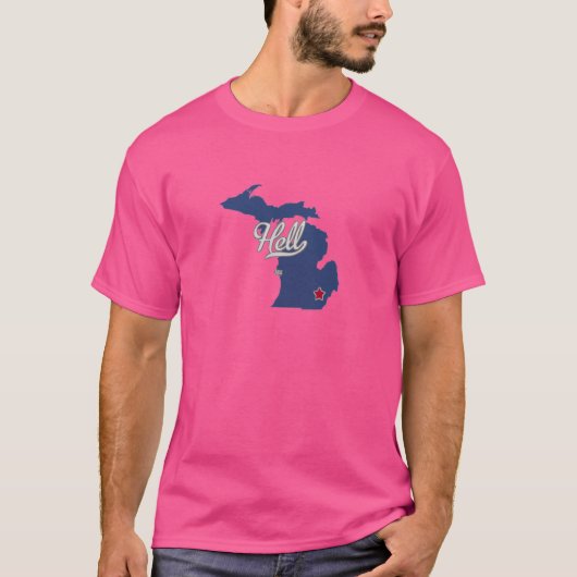 Hell Michigan MI Karte T-Shirt (Vorderseite)
