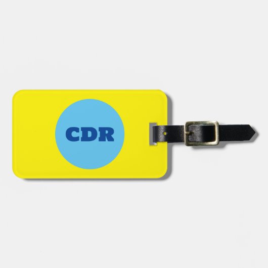 Hell, Mit Monogramm Gepäckanhänger (Vorderseite horizontal)