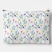 Hell Modernes, blumengeschmücktes Muster Weißer Mo Zubehörtasche (Rückseite)